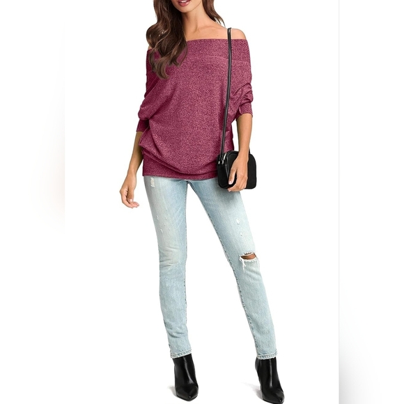 Three Sixty Six Women's Off Shoulder Soft Stretchy Breathable Sweater, XS/S - Picture 4 of 12